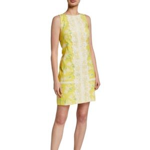 ELIZA J Sleeveless Lace Trim Floral Shift Dress 8